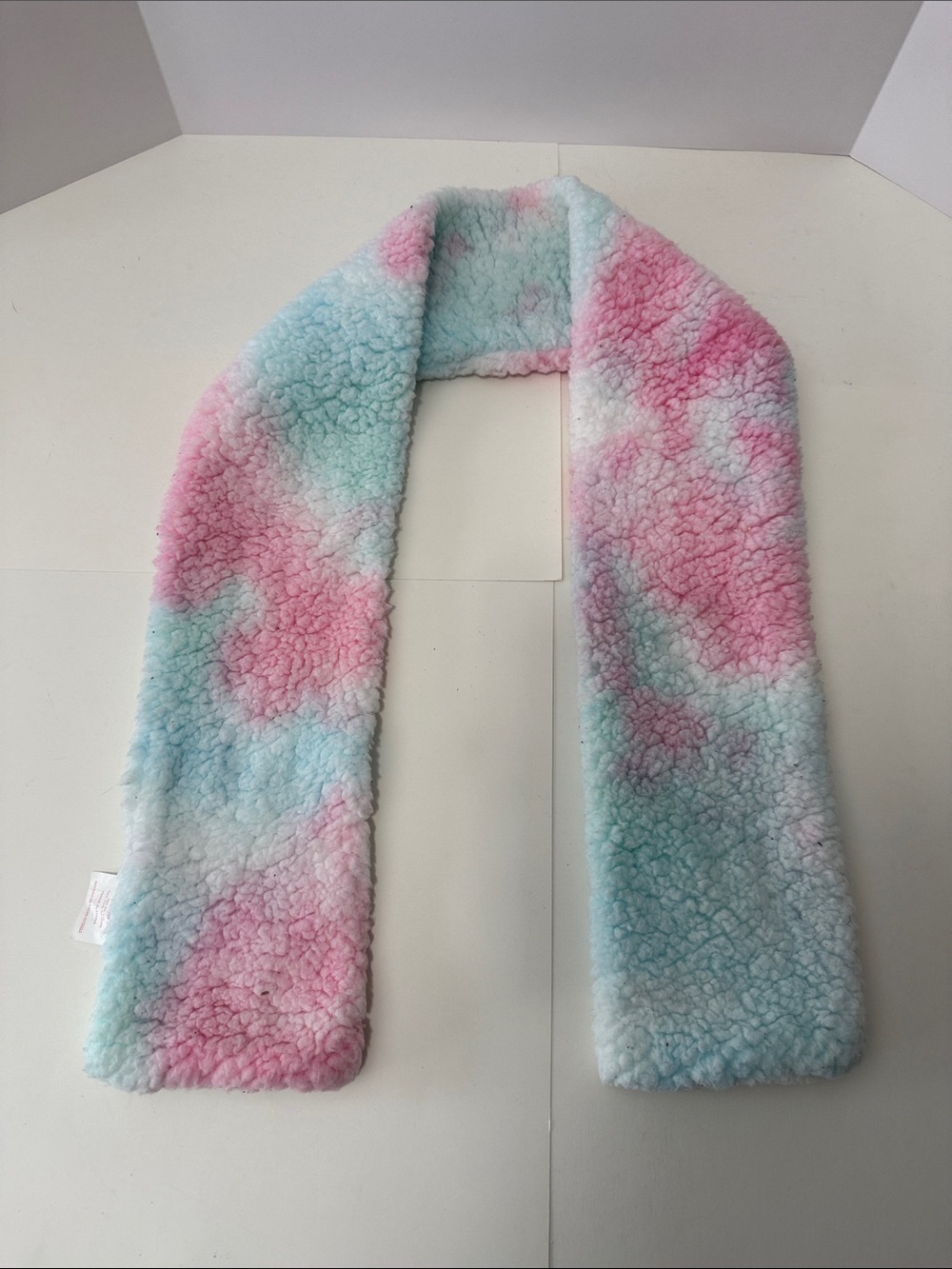 Cozy Kids Plush Tie-Dye Scarf in Pink & Light Blue